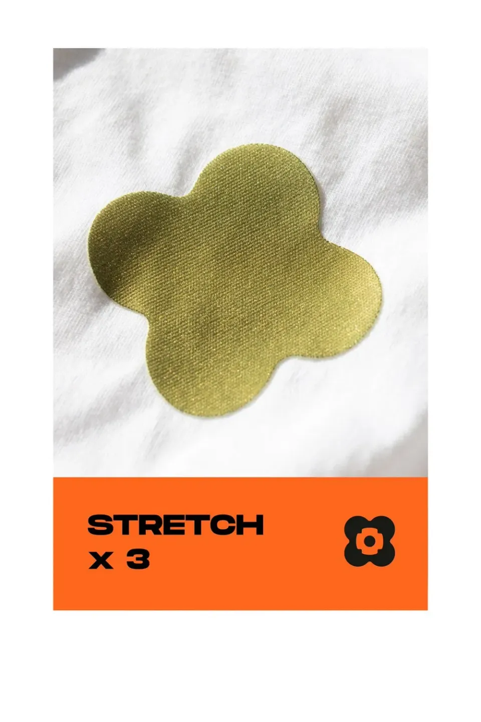 FabPatch Stretch Olive Green Flowers lapper 3 stk