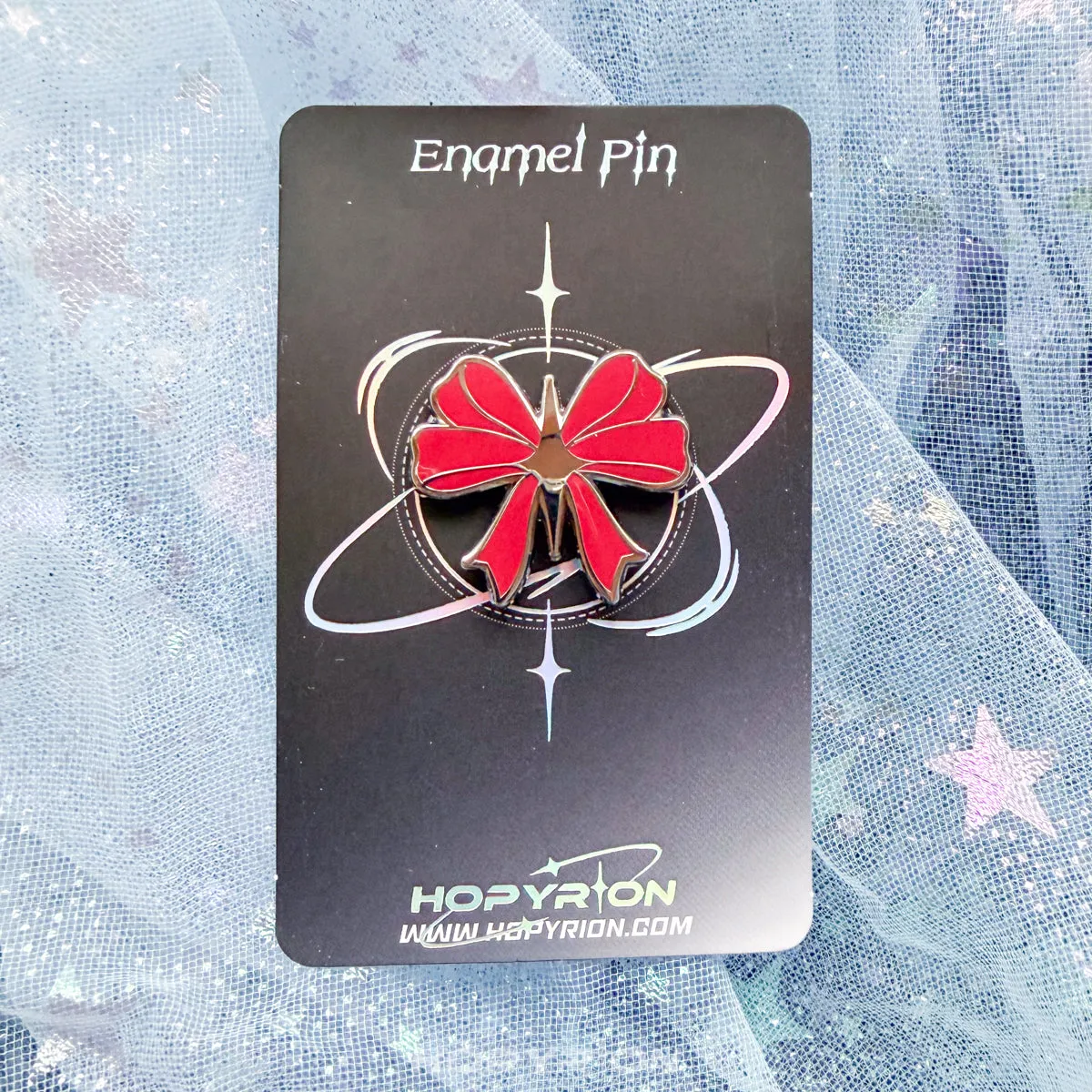 Hopyrion Star Ribbon enamel pin 3 cm rød
