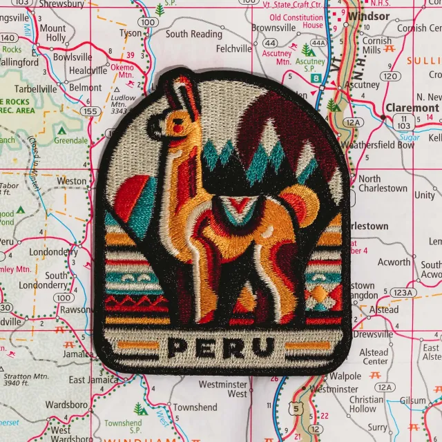 Vagabond Heart Peru strygemærke 76x64 mm broderet