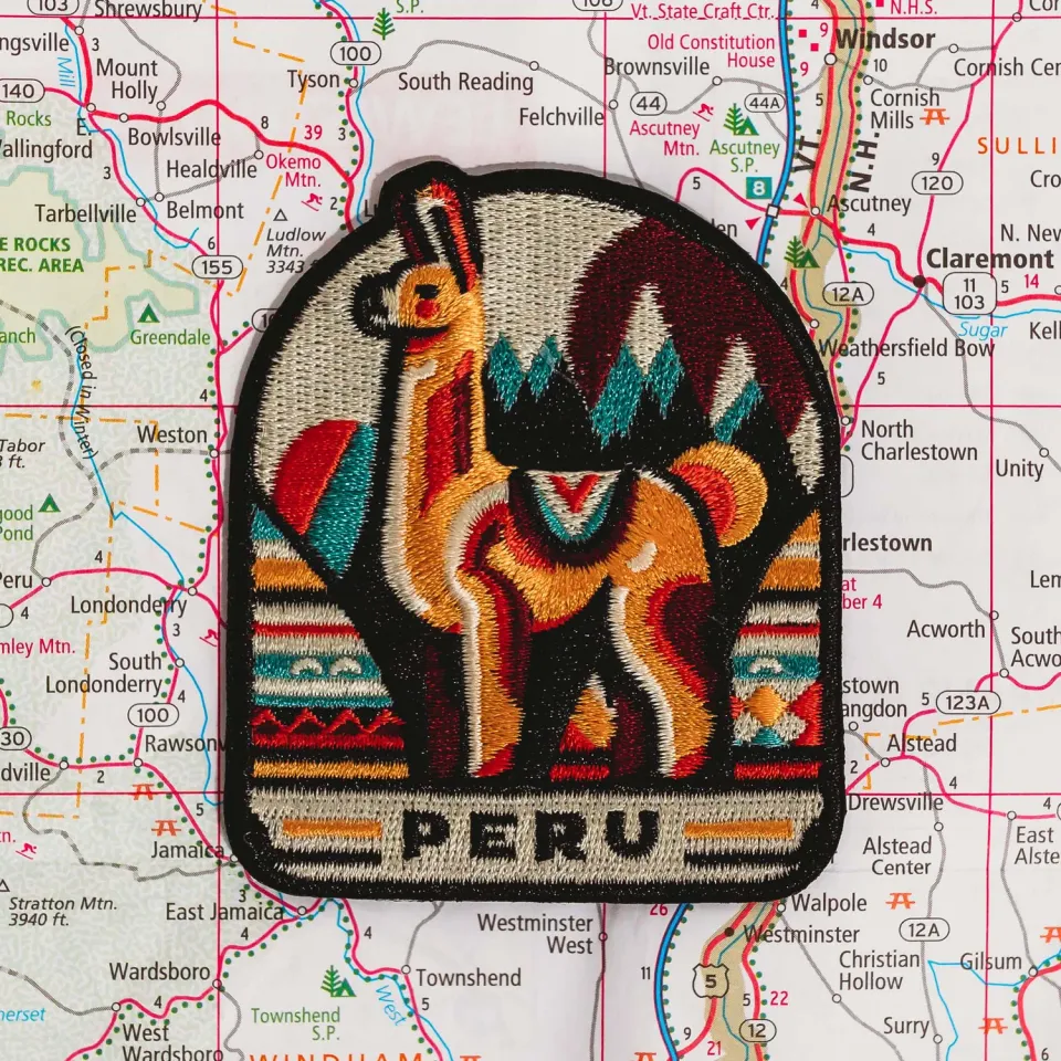 Vagabond Heart Peru strygemærke 76x64 mm broderet