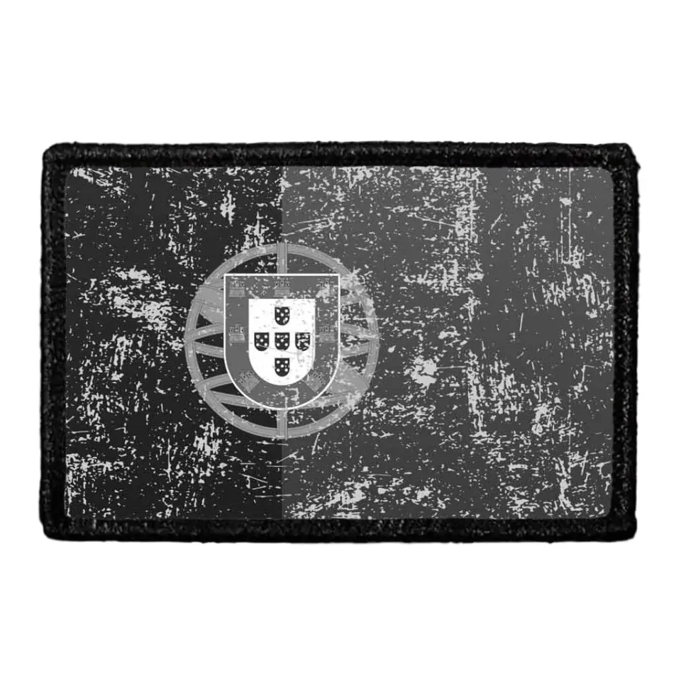 Pull Patch Portugal Flag patch sort hvid distressed