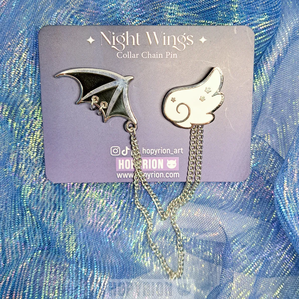 Hopyrion Angel X Devil chain emaljepin 3 cm nikkel