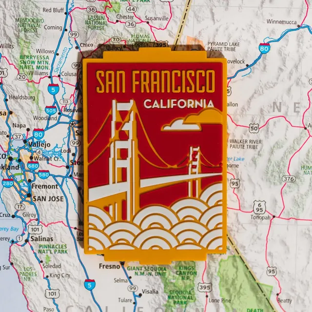 Vagabond Heart San Francisco California køleskabsmagnet 3D gummi