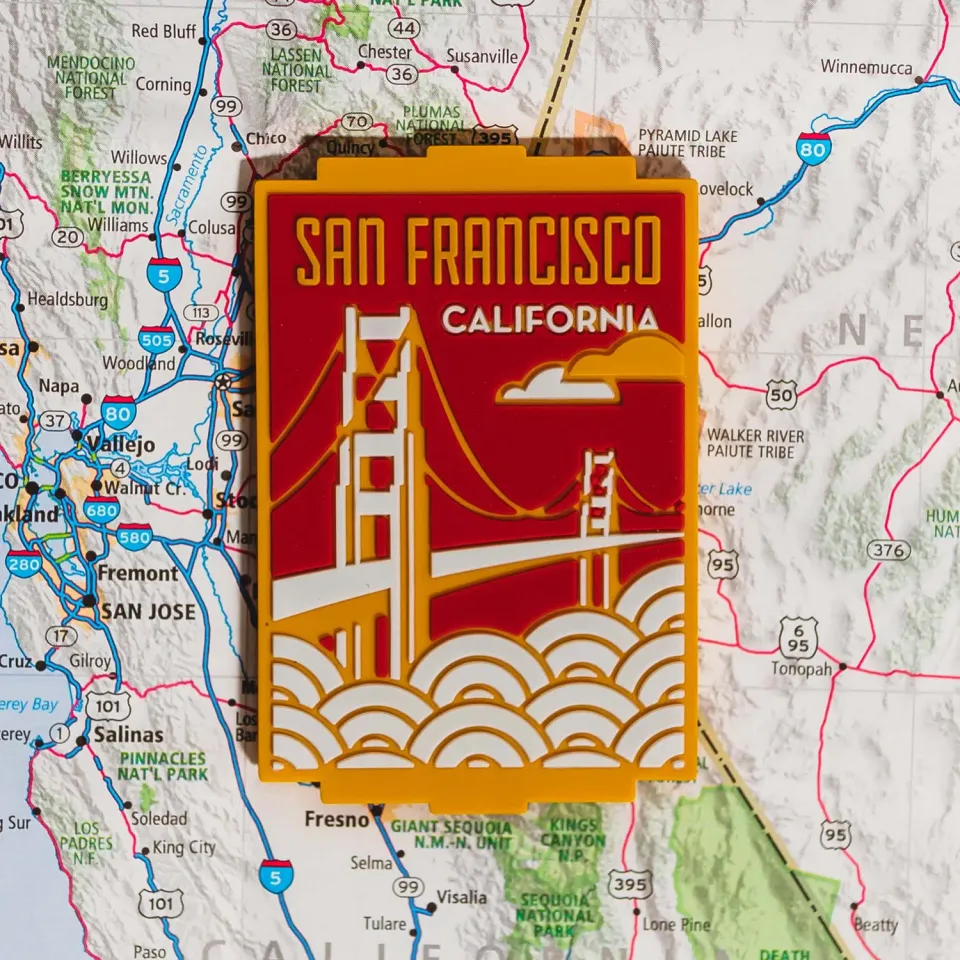 Vagabond Heart San Francisco California køleskabsmagnet 3D gummi