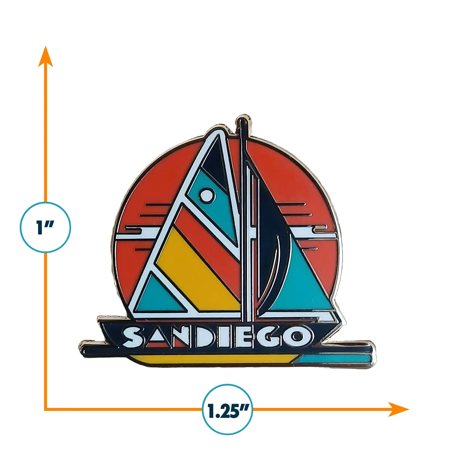 Vagabond Heart San Diego pin hård emalje 32 mm