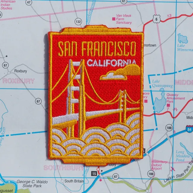 Vagabond Heart San Francisco California patch broderet 76x51 mm