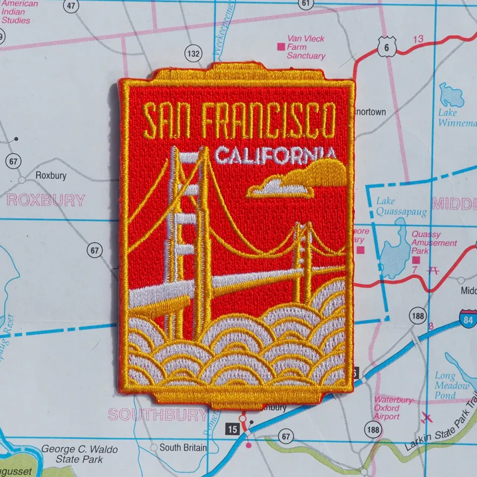 Vagabond Heart San Francisco California patch broderet 76x51 mm