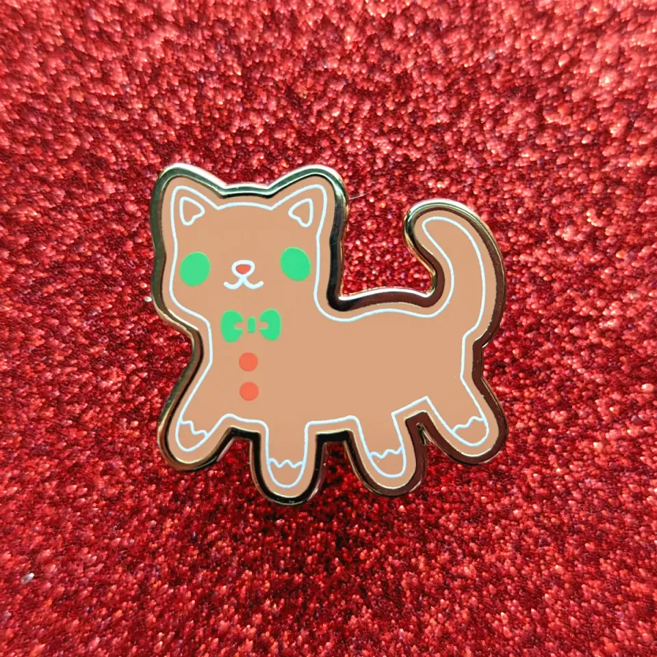 Appleminte Gingerkitty emaljepin sort nikkel mini