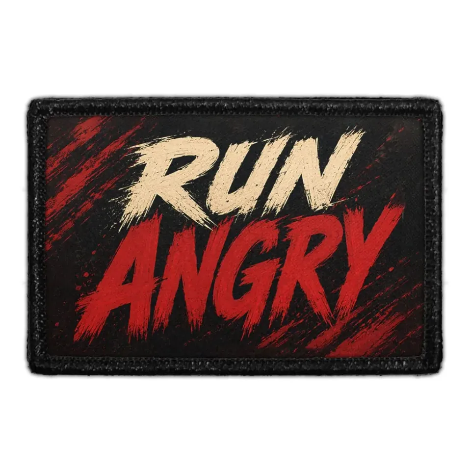Pull Patch Run Angry patch 3x2 football