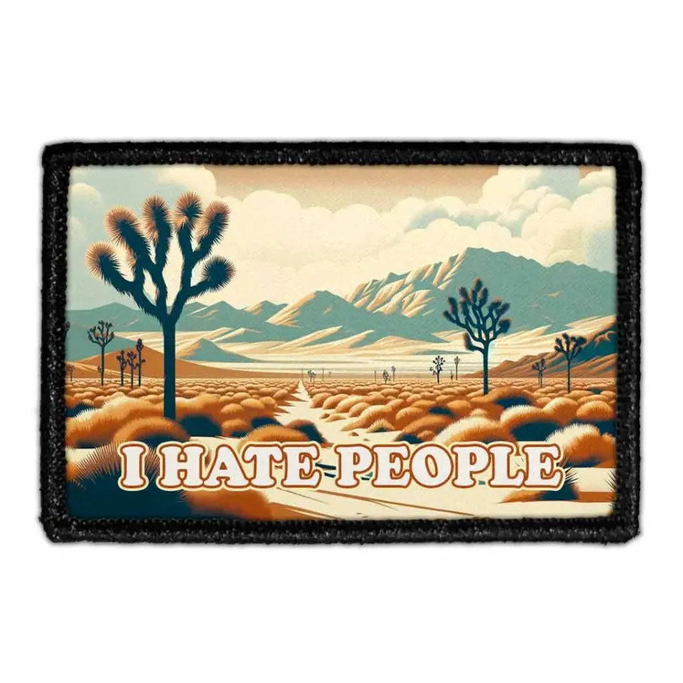 Pull Patch I Hate People patch med velcro sarkasme