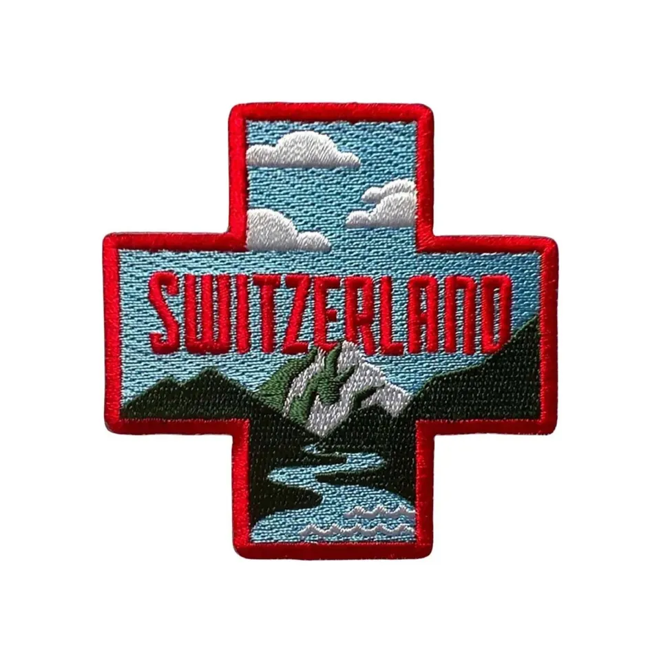Vagabond Heart Switzerland strygemærke alper broderet
