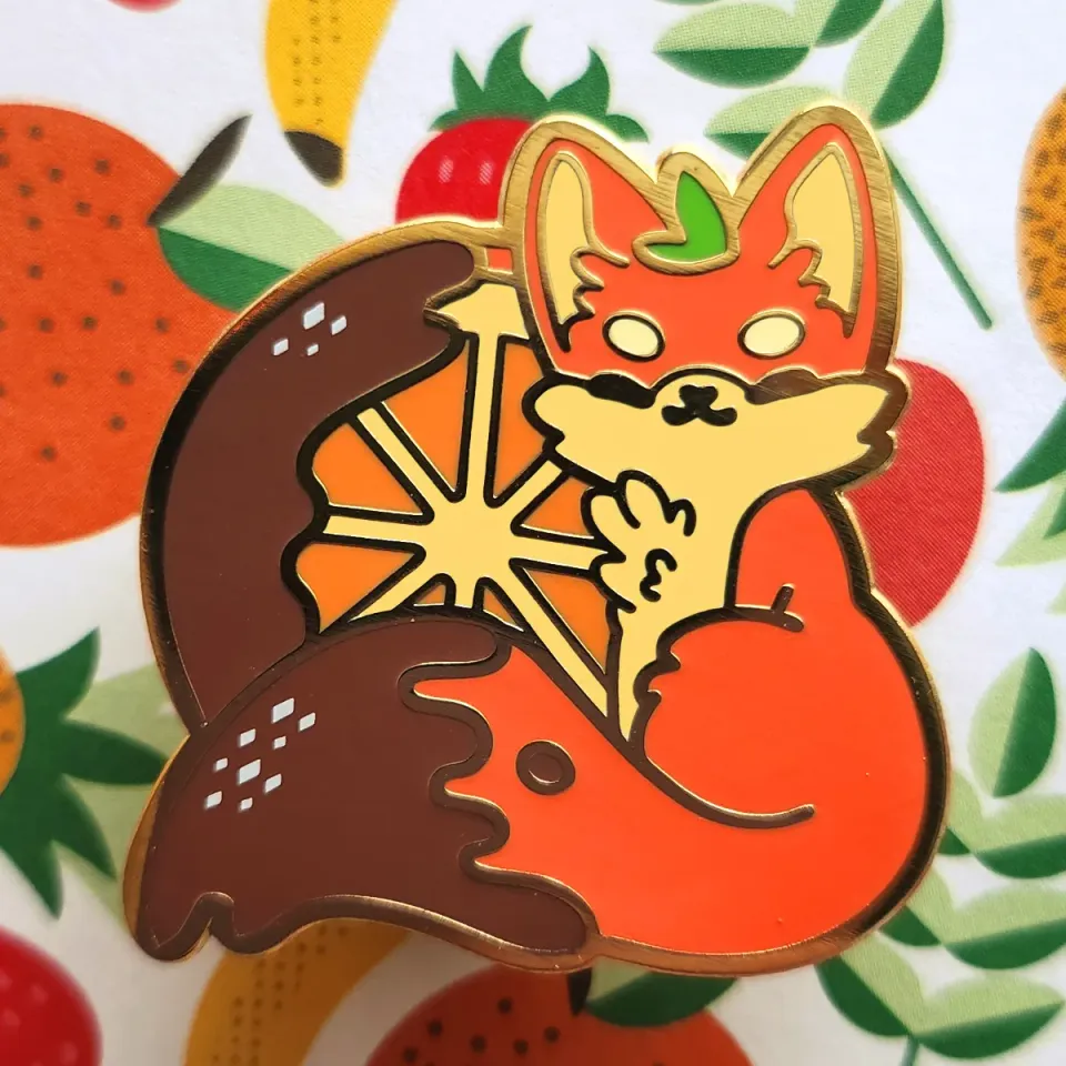 Appleminte Choco Orange Fox pin emalje guld