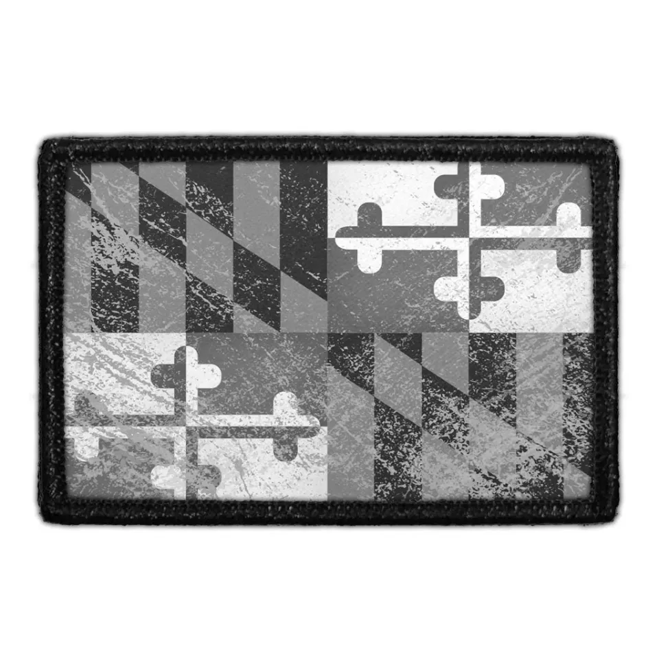 Pull Patch Maryland State Flag patch sort hvid distressed