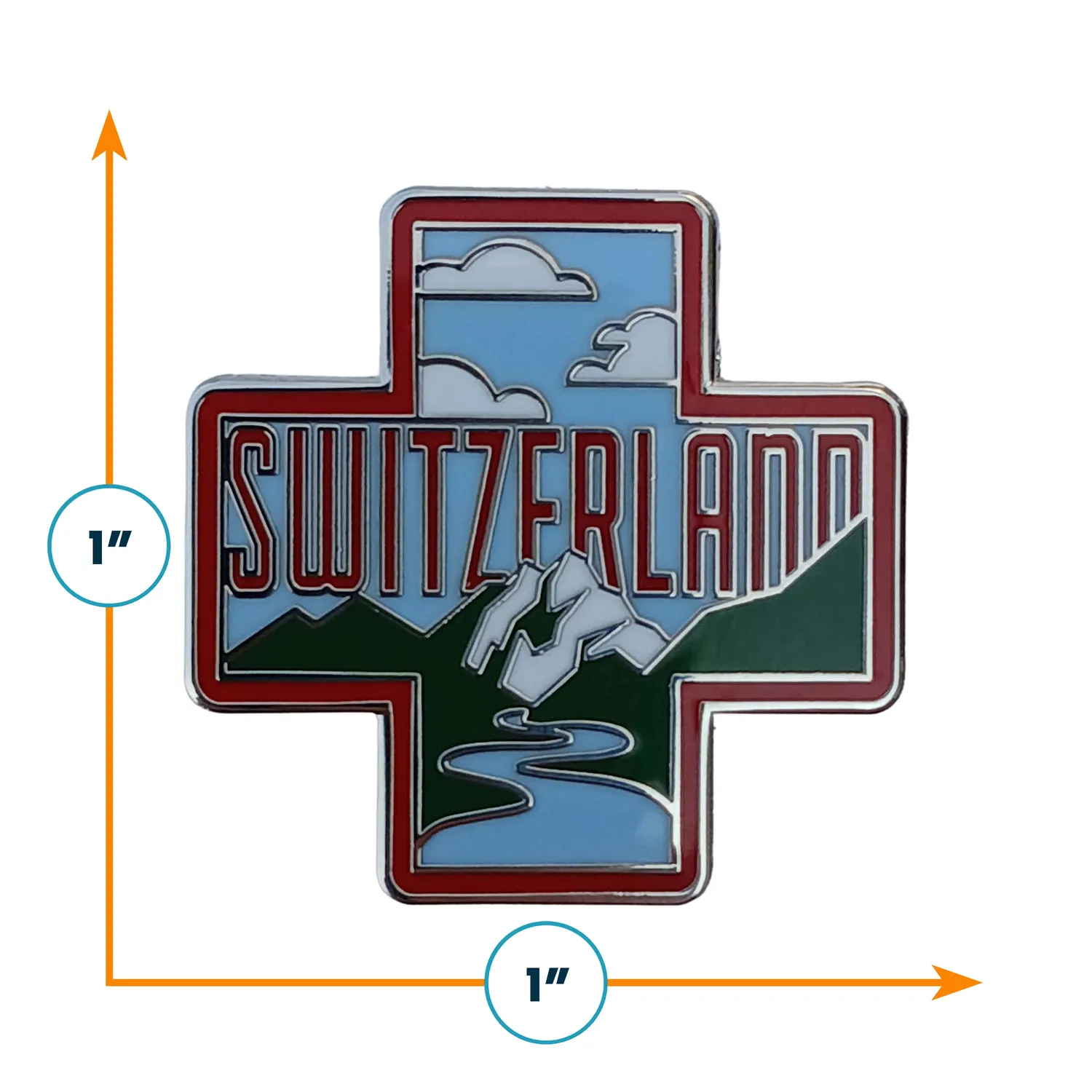 Vagabond Heart Switzerland emaljepin 1 stk hård emalje