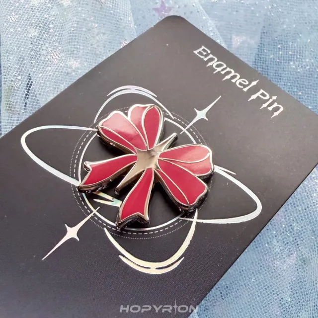 Hopyrion Star Ribbon enamel pin 3 cm rød
