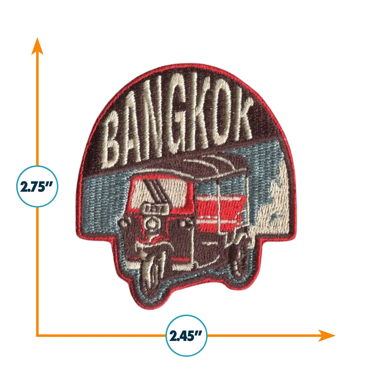 Vagabond Heart Bangkok Thailand strygemærke broderet 70x62 mm
