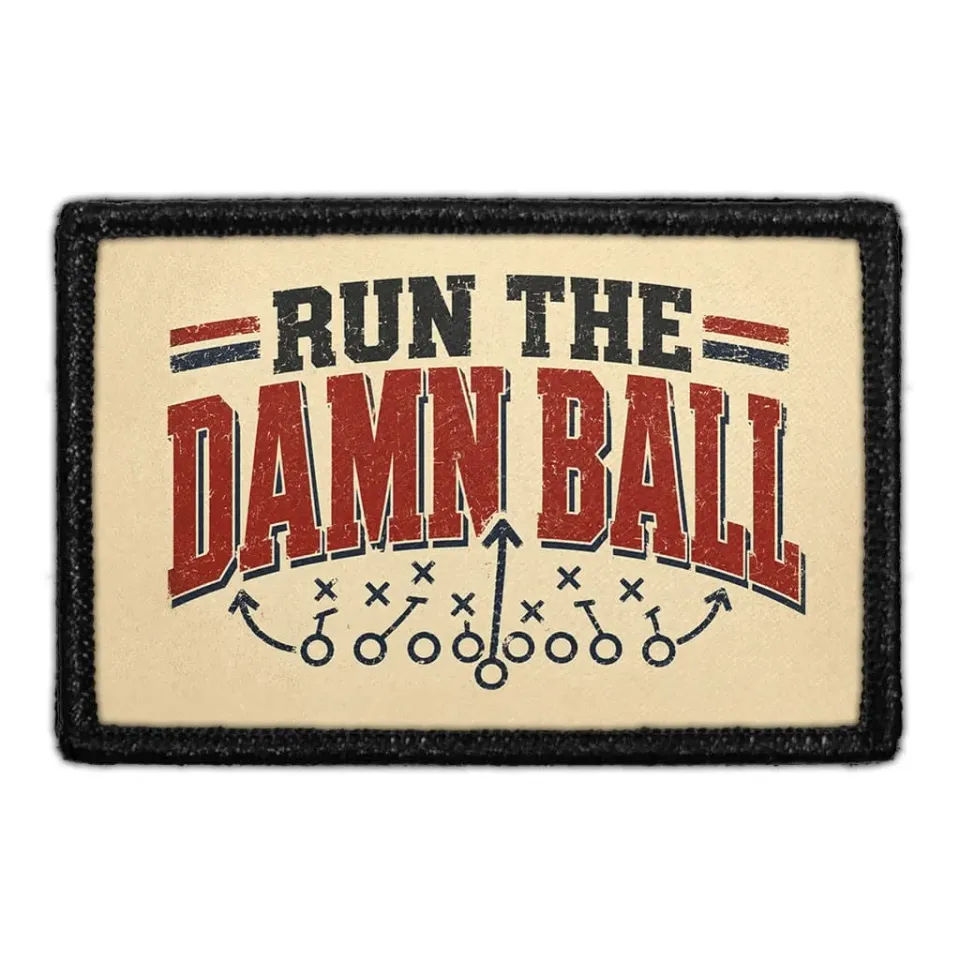 Pull Patch Run The Damn Ball patch fodbold velcro