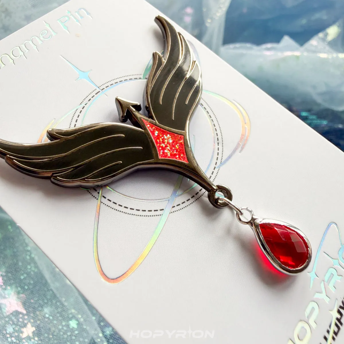 Hopyrion Blood Night emaljepin 4 cm sort