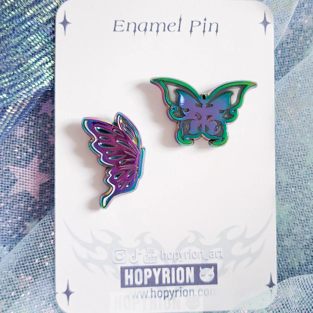 Hopyrion Nova Wings Pair emalje pin regnbue 2 cm