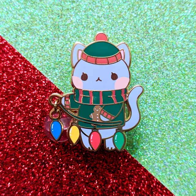 Appleminte Holiday Cat pin 3,8 cm dangling