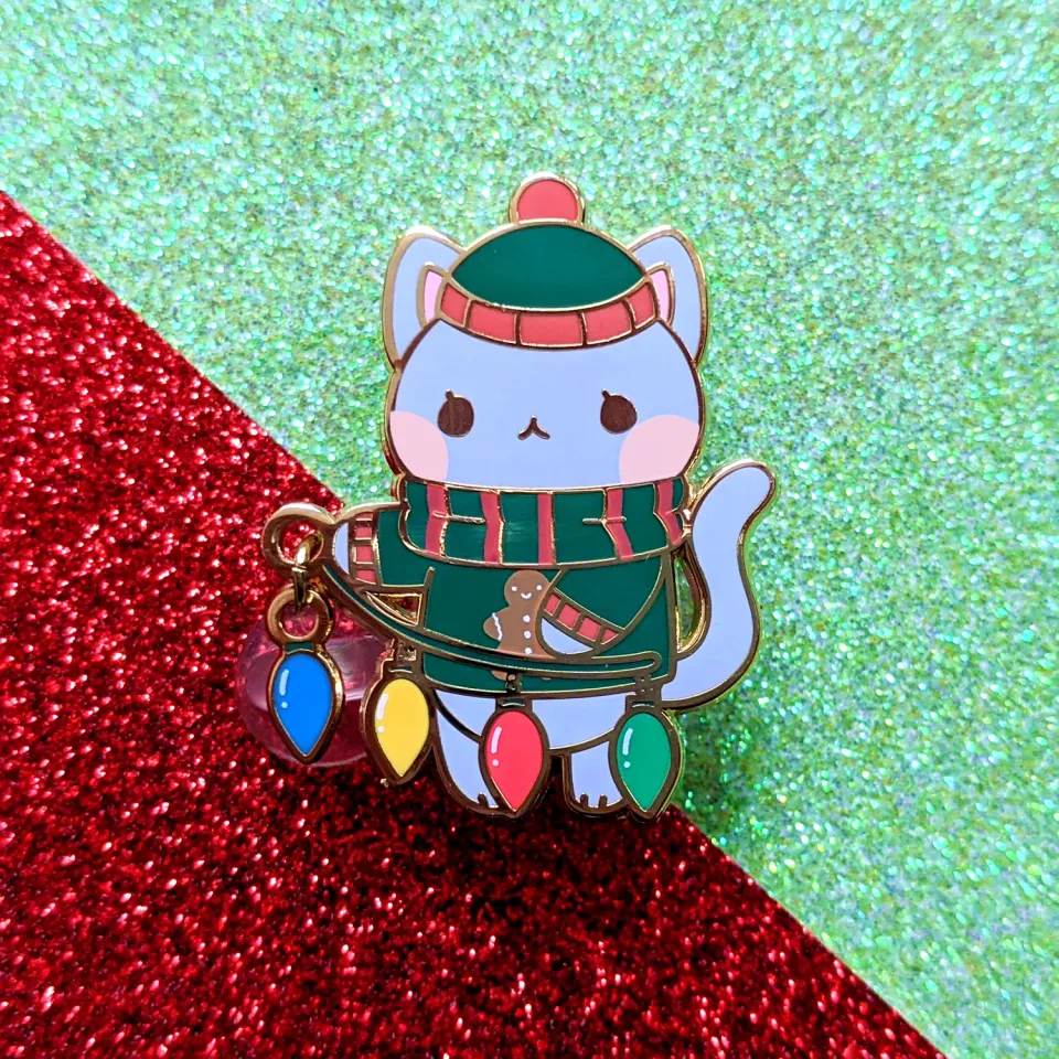 Appleminte Holiday Cat pin 3,8 cm dangling