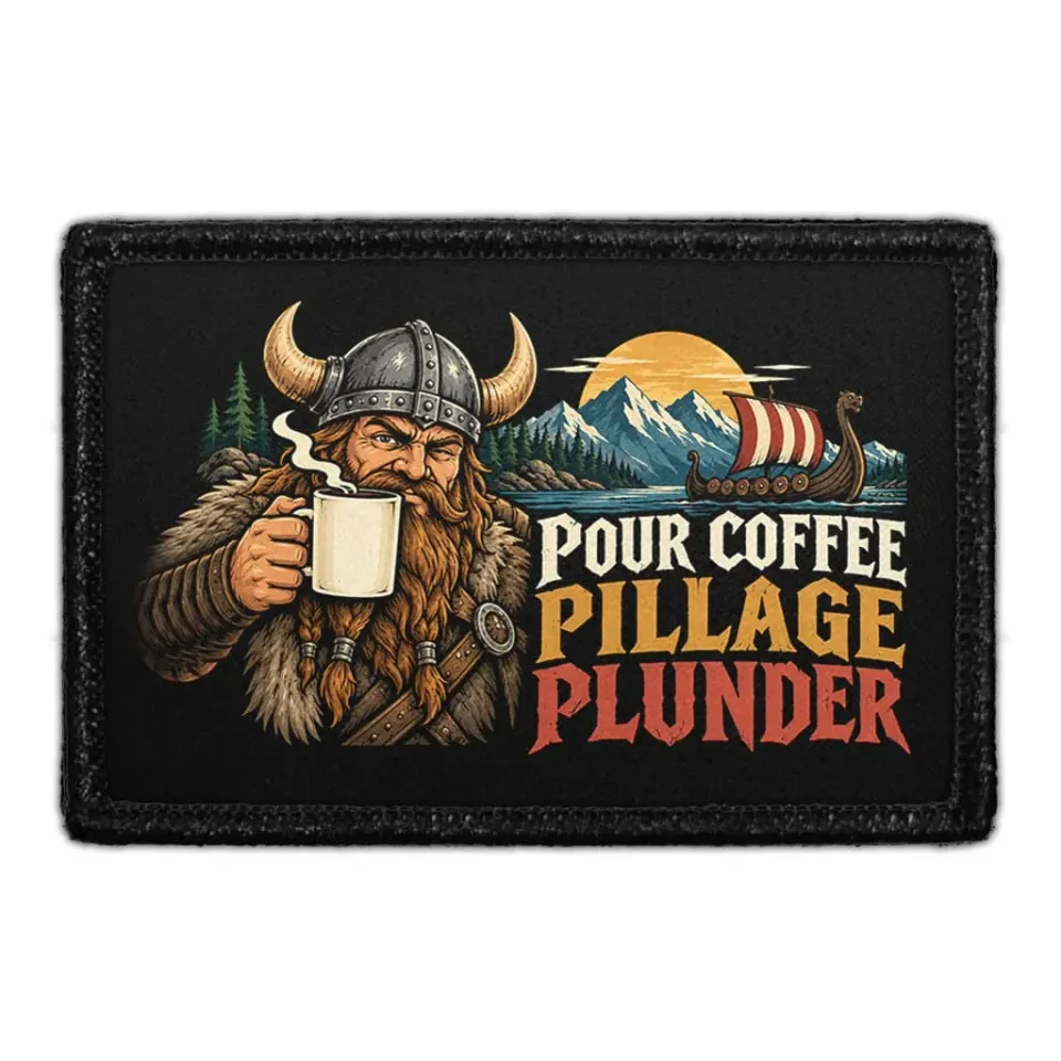 Pull Patch Pour Coffee Pillage Plunder patch 7,6x5 cm kaffe