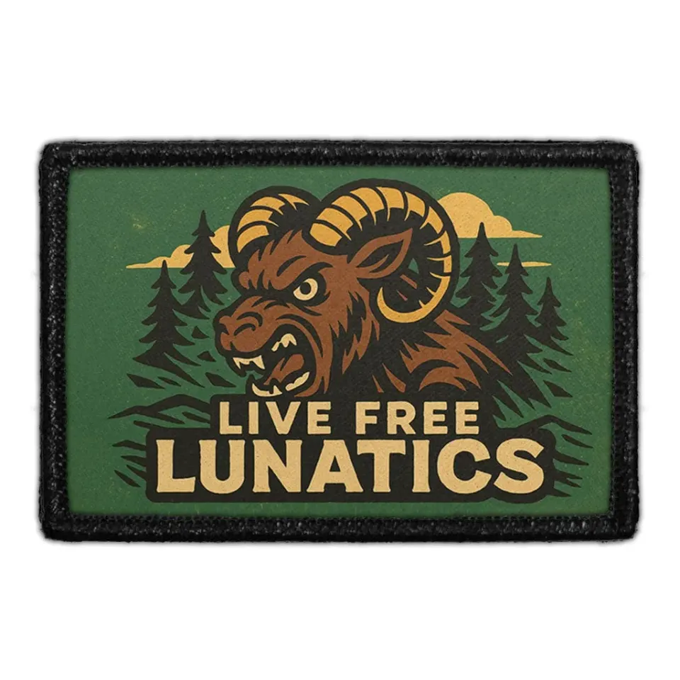 Pull Patch Live Free Lunatics patch med velcro 3x2 hold