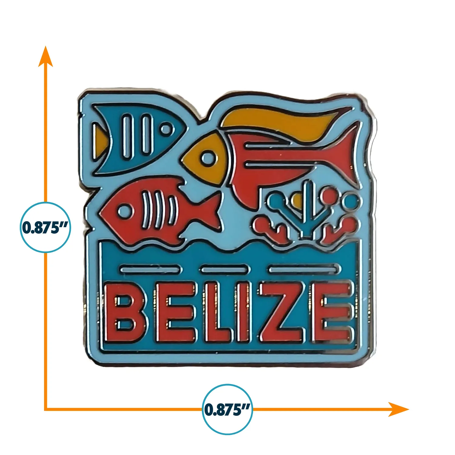 Vagabond Heart Belize emaljepin 22x22 mm hård emalje