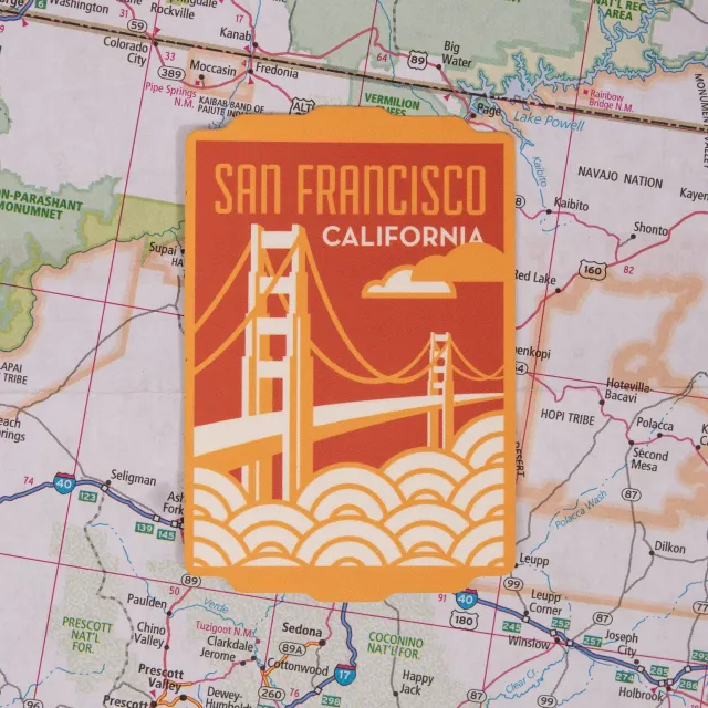 Vagabond Heart San Francisco klistermærke 76x51 mm