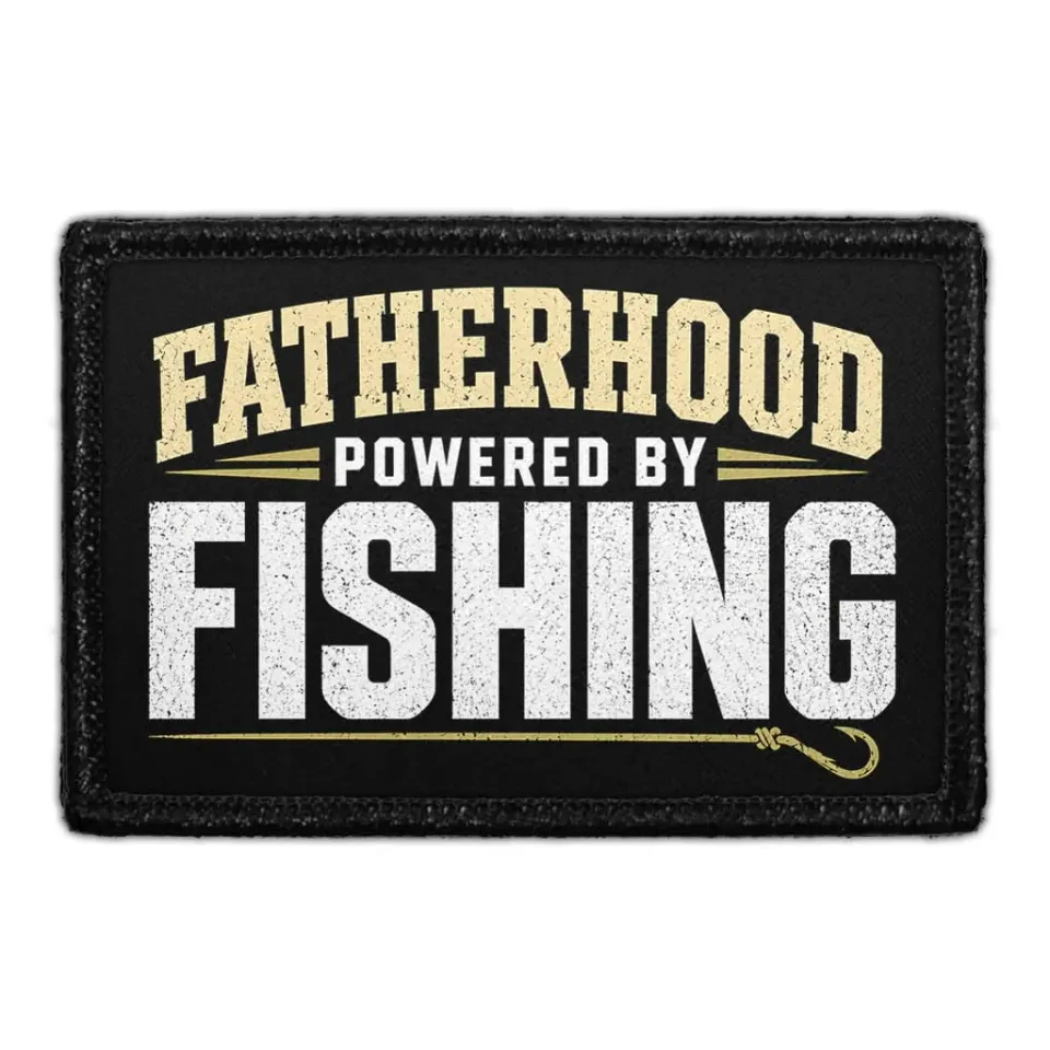 Pull Patch Fatherhood Powered By Fishing patch velcro – fiskeri