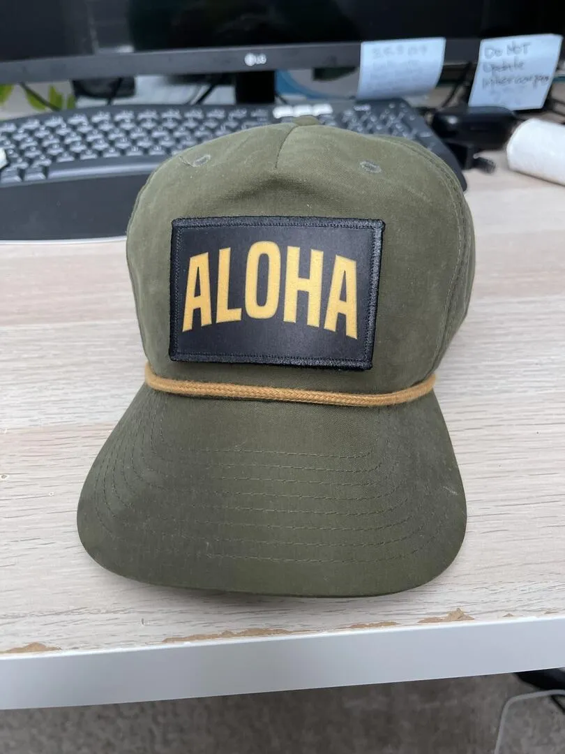 Pull Patch Aloha Black Yellow patch velcro 3x2 polyester