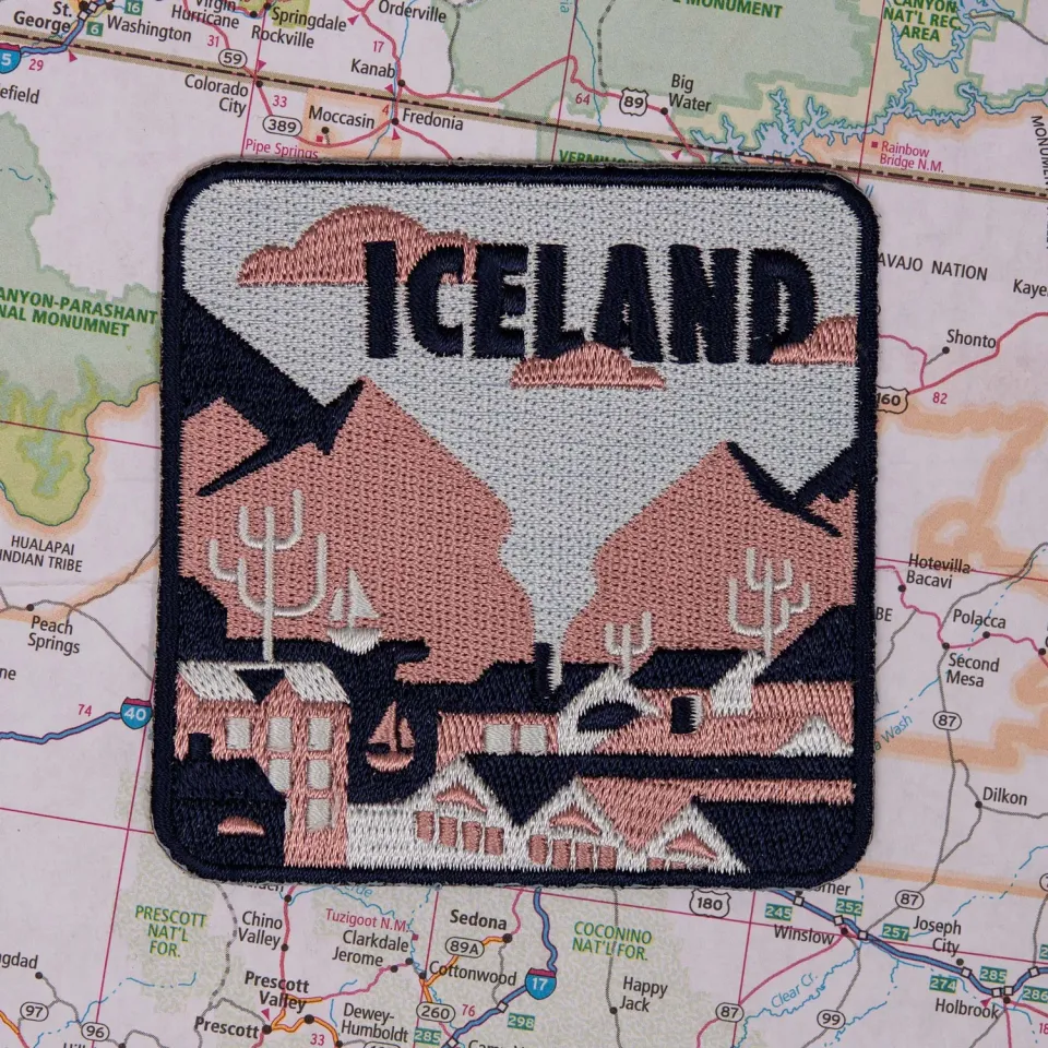 Vagabond Heart Iceland patch strygemærke 76x76 mm