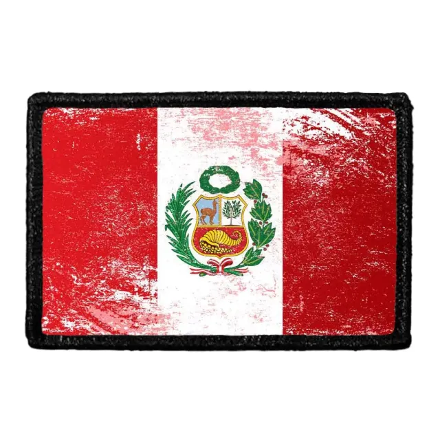 Pull Patch Peru Flag patch velcro farve distressed