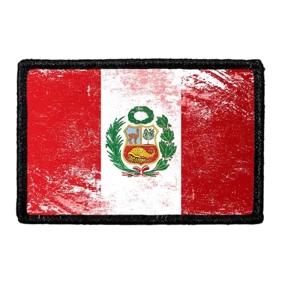 Pull Patch Peru Flag patch velcro farve distressed