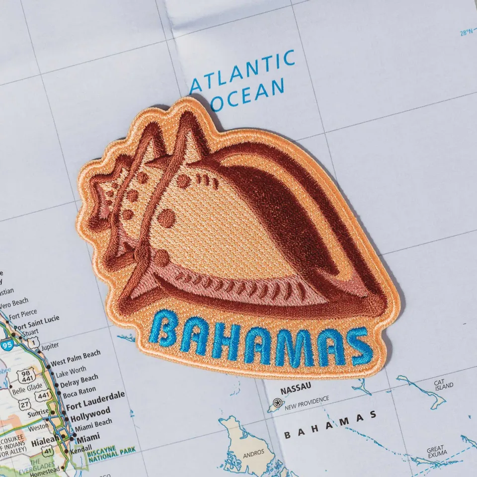 Vagabond Heart Bahamas strygemærke 57x102 mm broderet