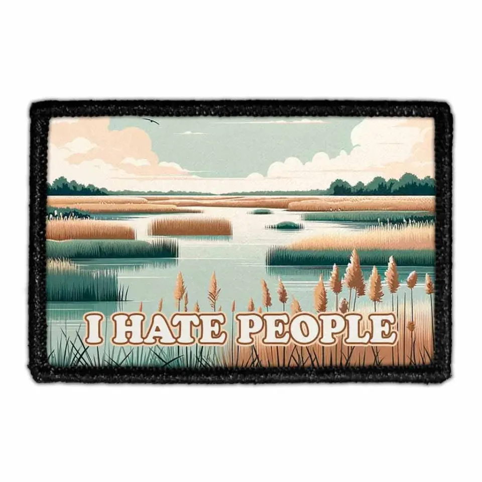 Pull Patch I Hate People Marsh patch velcro sarkastisk