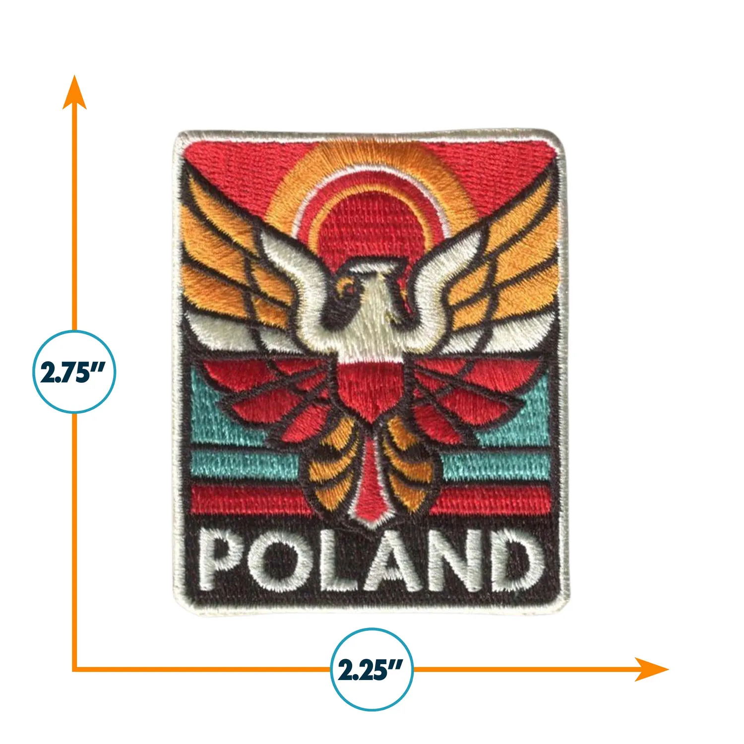 Vagabond Heart Poland strygemærke broderet 70 mm