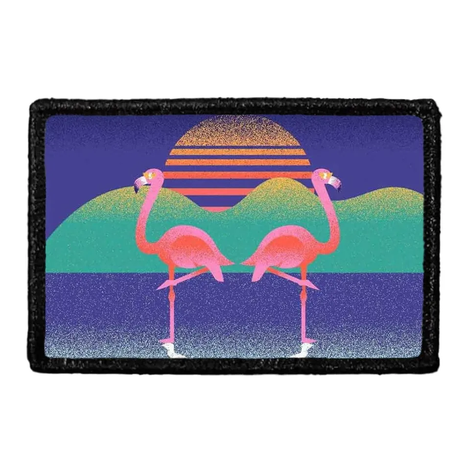 Pull Patch 80's Flamingo patch 76x51 mm velcro