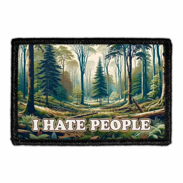 Pull Patch I Hate People Forest patch med velcro grøn