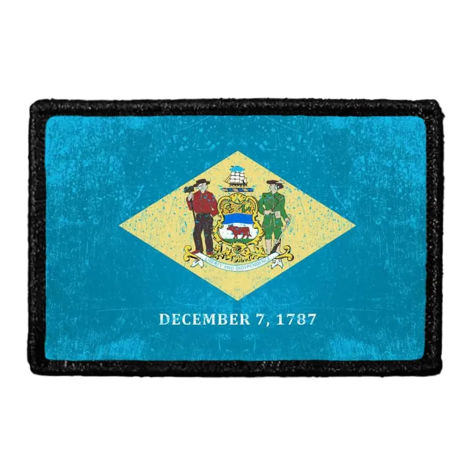 Pull Patch Delaware State Flag patch farve distressed