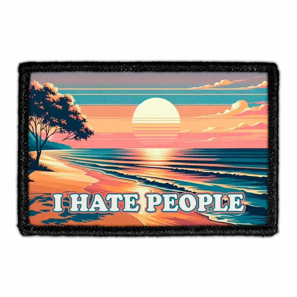 Pull Patch I Hate People Beach patch 7,6x5 cm velcro