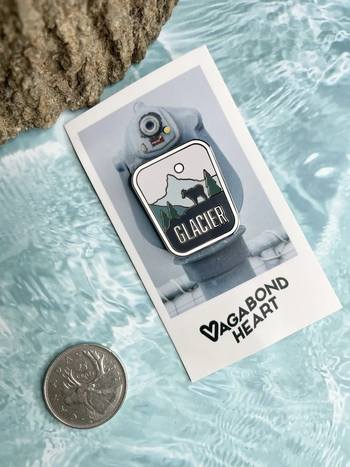 Vagabond Heart Glacier emaljepin 32x25 mm