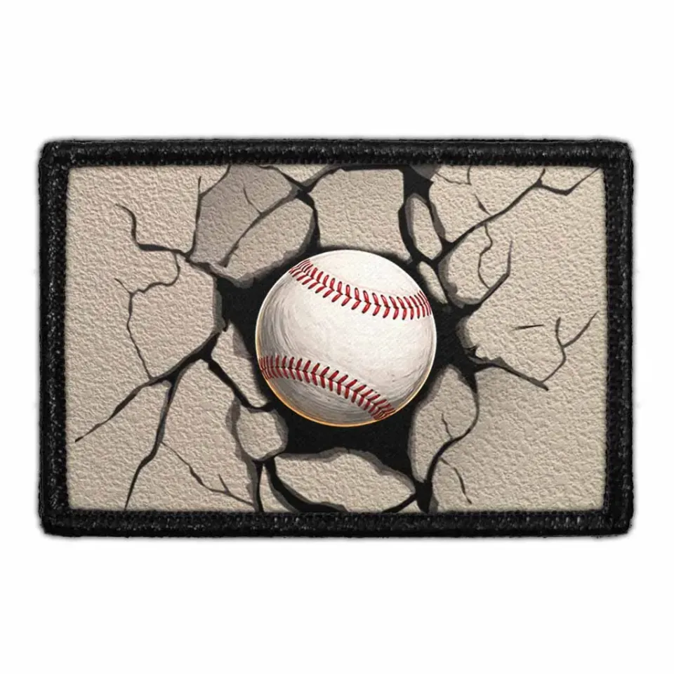 Pull Patch Baseball Cracked Wall patch med velcro