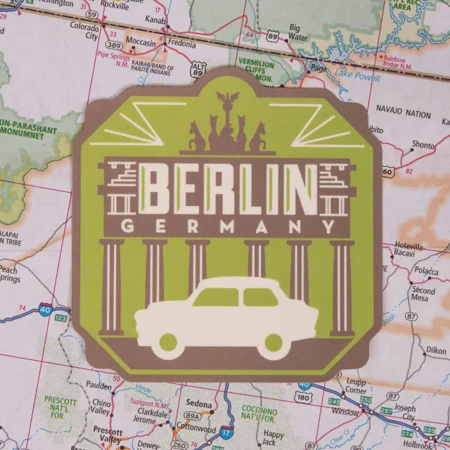 Vagabond Heart Berlin klistermærke 76x76 mm vinyl mat