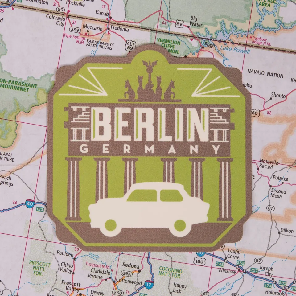 Vagabond Heart Berlin klistermærke 76x76 mm vinyl mat
