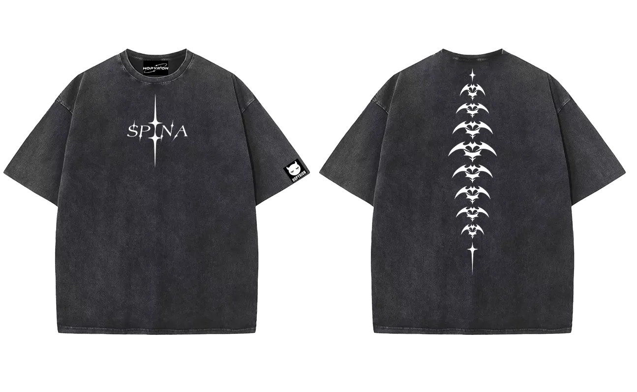 Hopyrion Spina t-shirt bomuld oversize acid wash