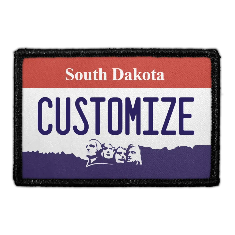 Pull Patch South Dakota License Plate patch personlig