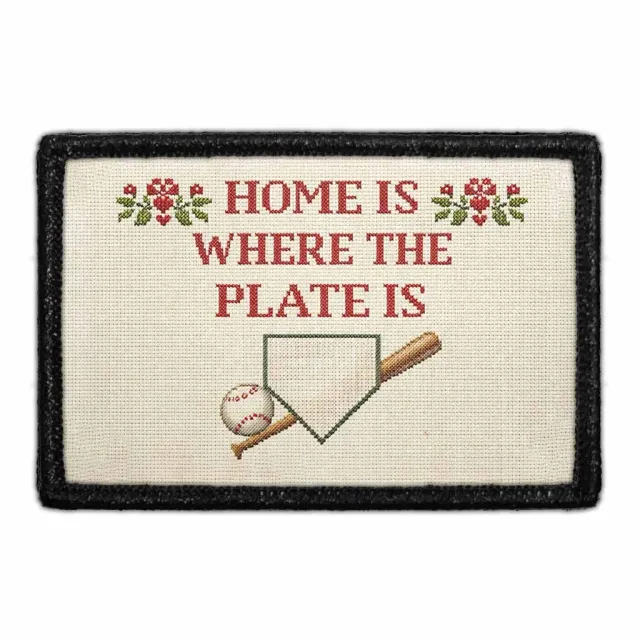 Pull Patch Home Is Where Plate patch baseball velcro