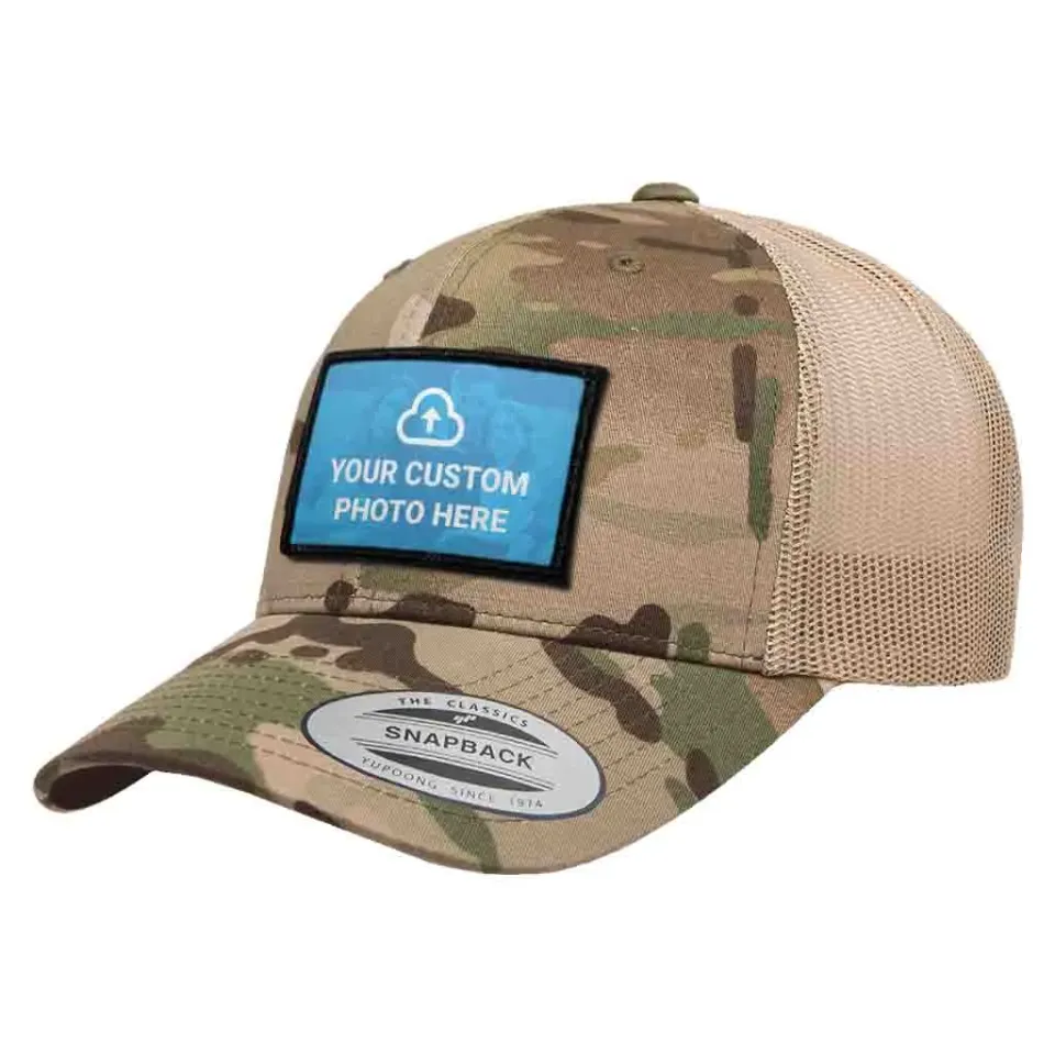 Pull Patch Custom Photo trucker hat bundle camo