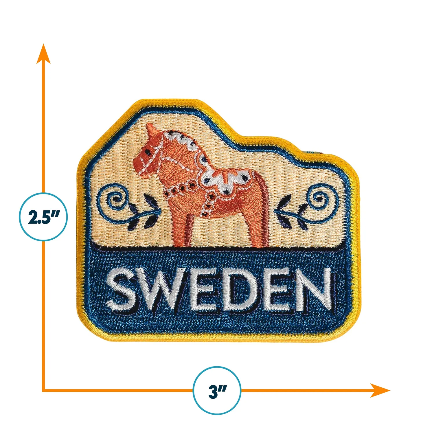 Vagabond Heart Sweden strygemærke 64x76 mm broderet
